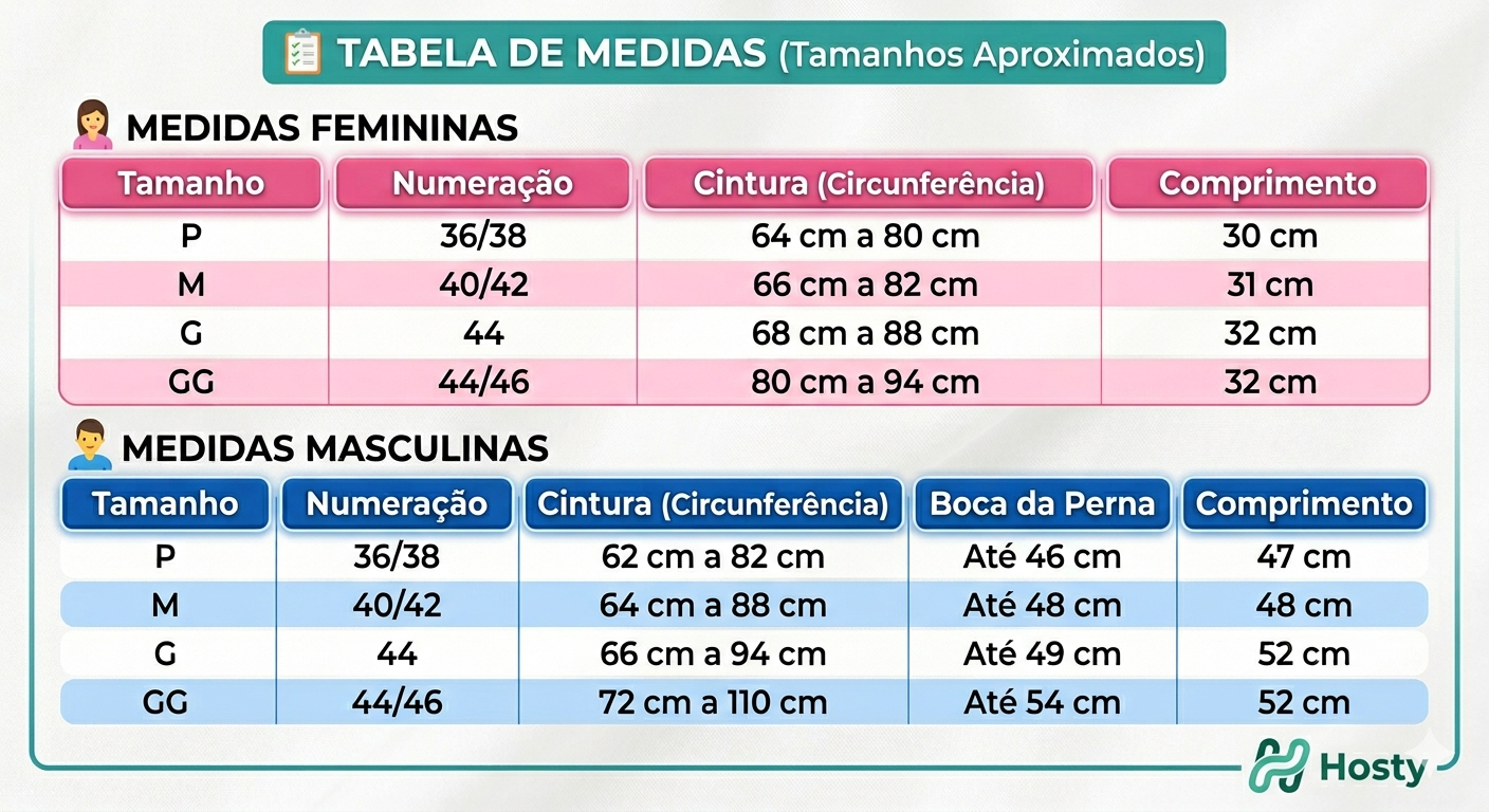 Tabela de medidas